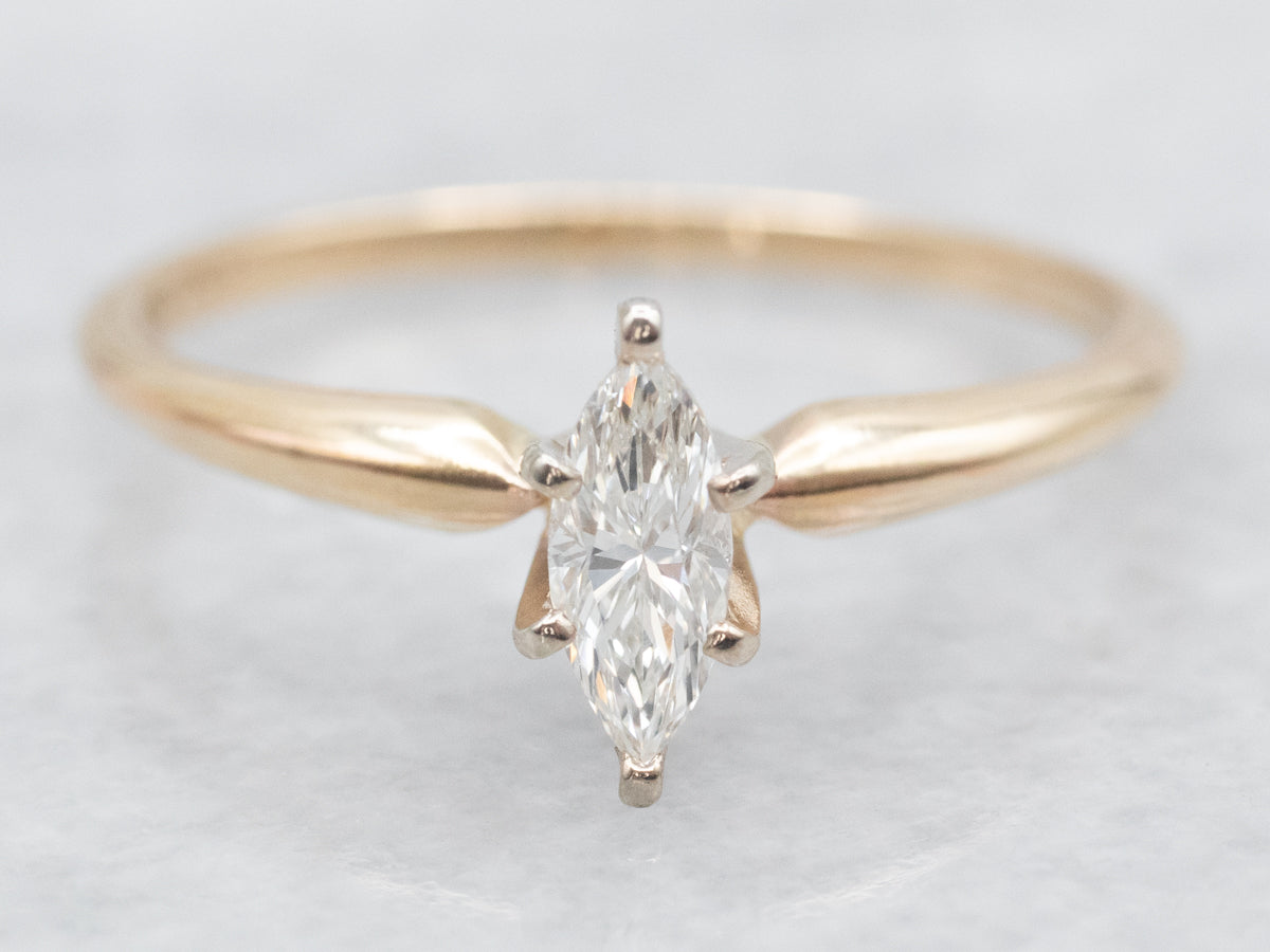 Marquise-Cut Diamond Solitaire Engagement Ring