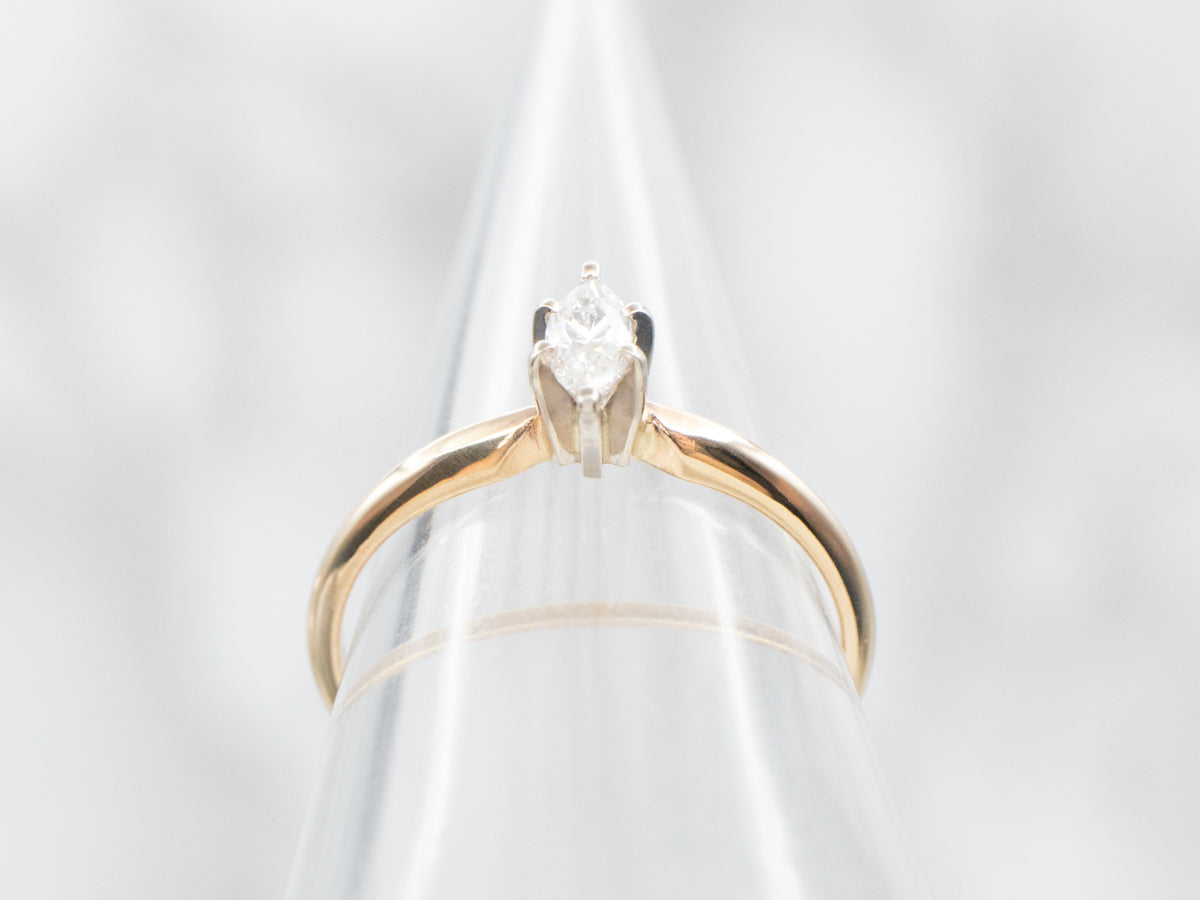 Marquise-Cut Diamond Solitaire Engagement Ring