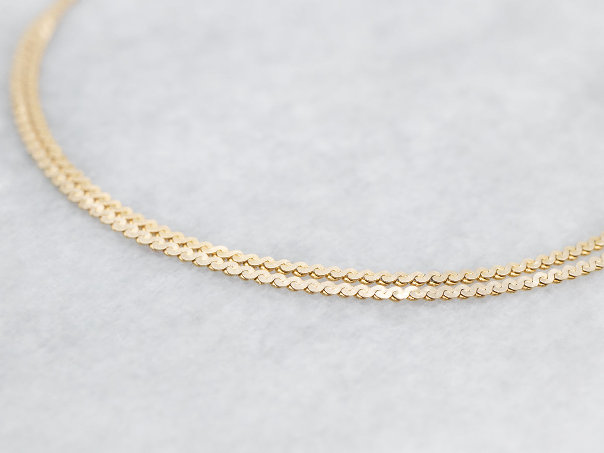 Italian Gold Double Strand Serpentine Bracelet