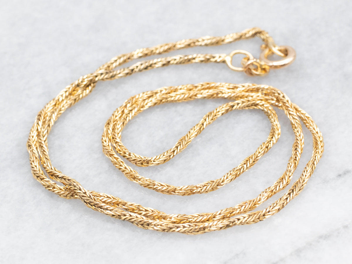 Italian Gold Woven Chain with Spring Ring Clasp