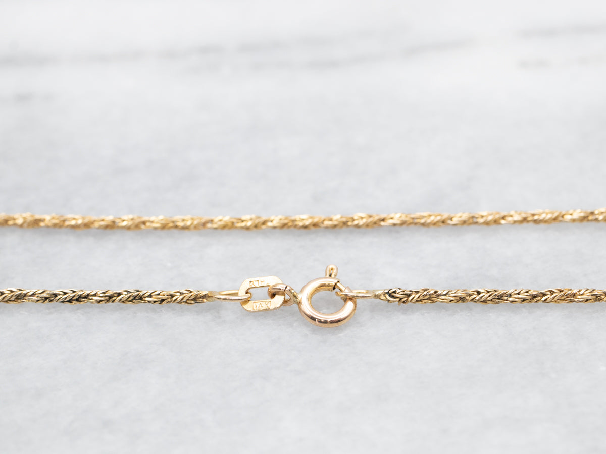 Italian Gold Woven Chain with Spring Ring Clasp