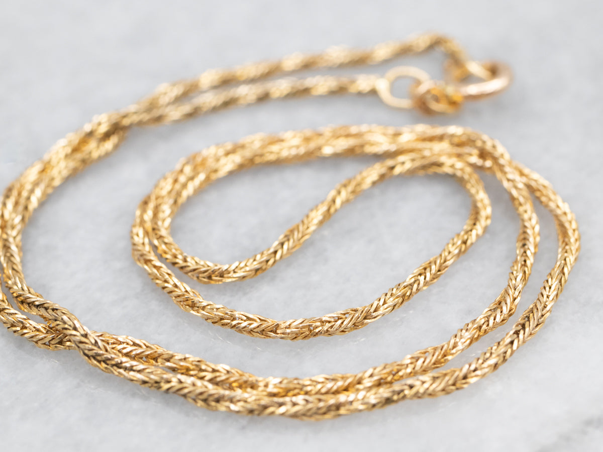 Italian Gold Woven Chain with Spring Ring Clasp