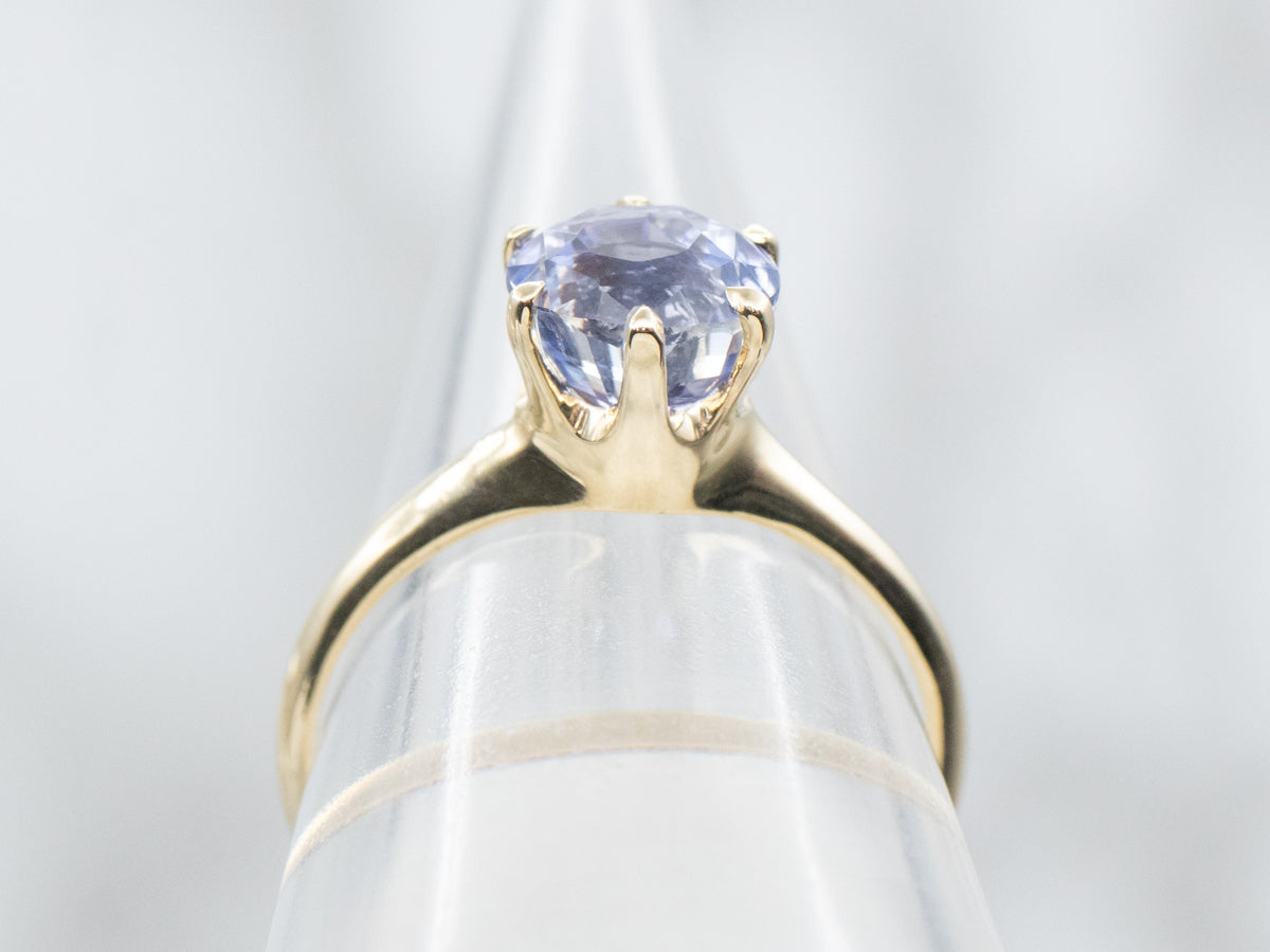 East to West Sapphire Solitaire Engagement Ring