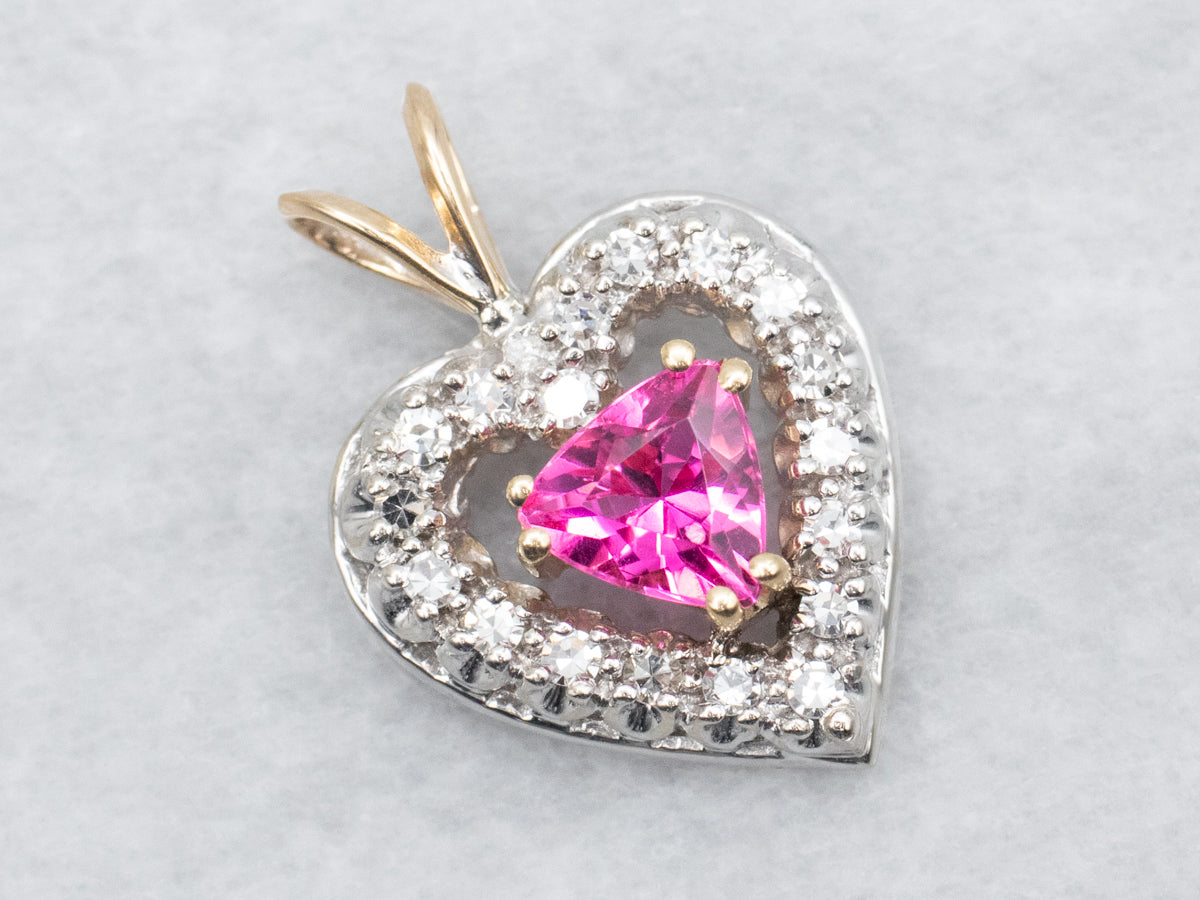 Pink tourmaline and diamond pendant 2024