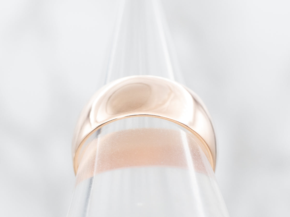 Wide Antique Rose Gold Wedding Band