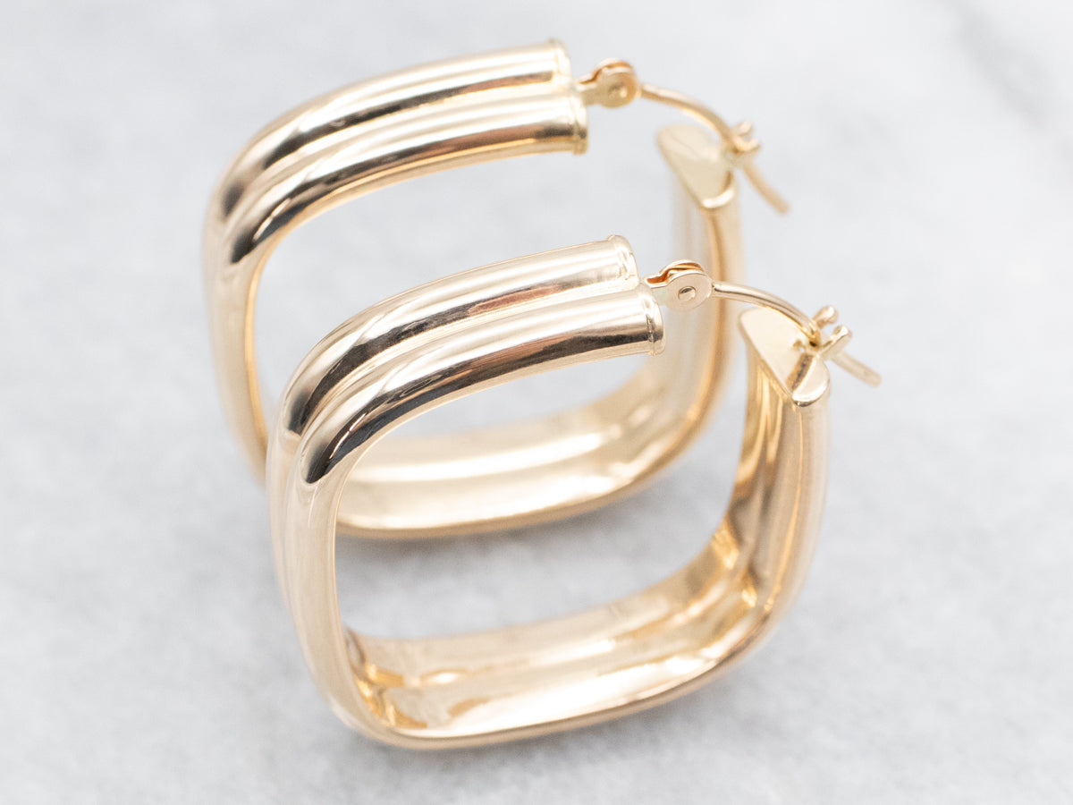 Squared Double Tube Hoop Earrings