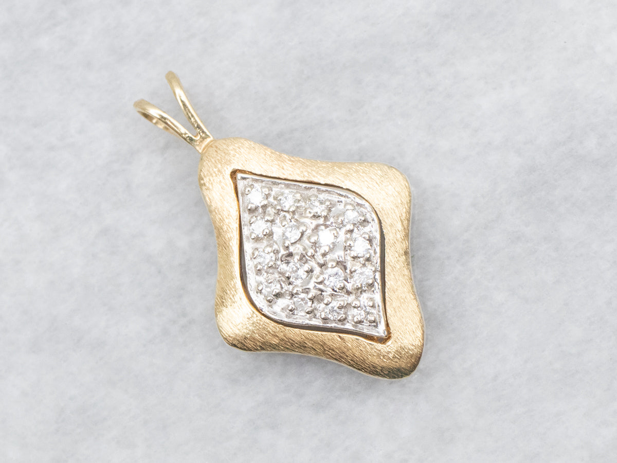 Textured Gold Diamond Pendant