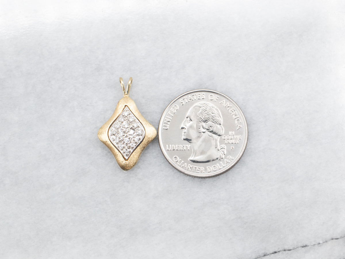 Textured Gold Diamond Pendant