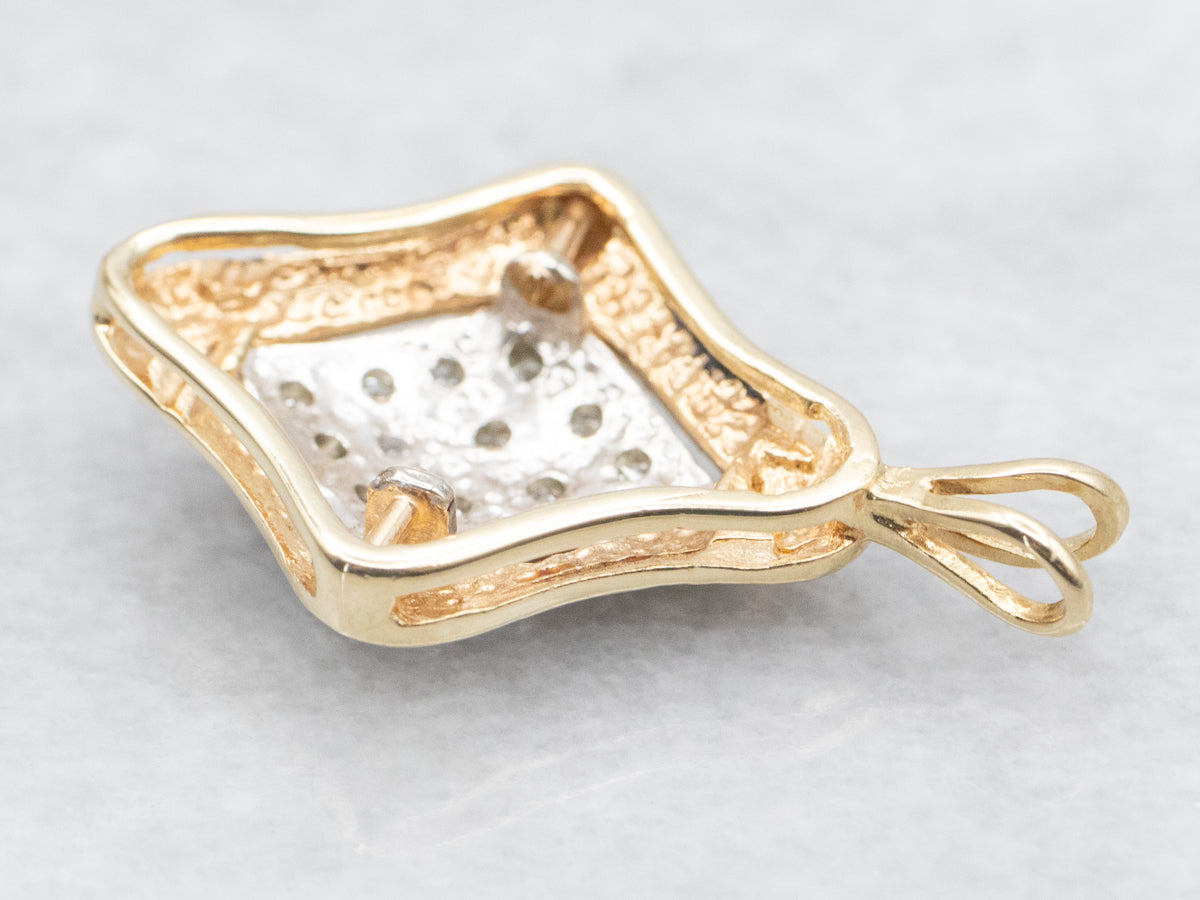 Textured Gold Diamond Pendant