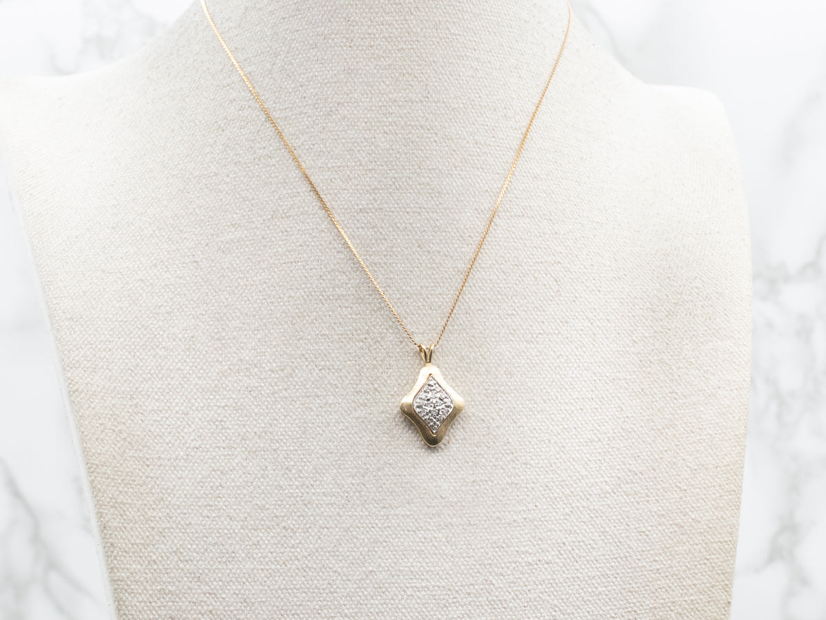 Textured Gold Diamond Pendant