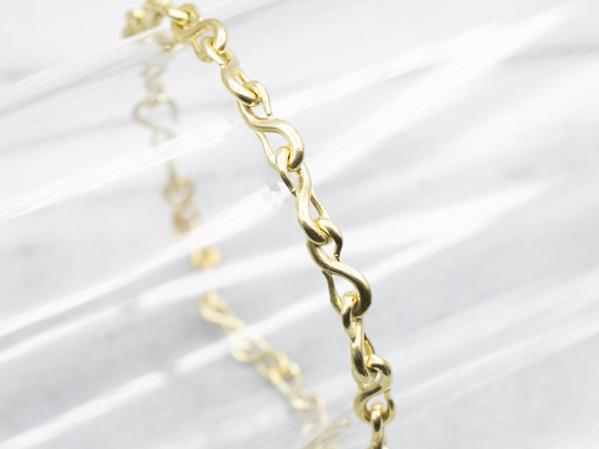 Green Gold Infinity Link Chain Bracelet