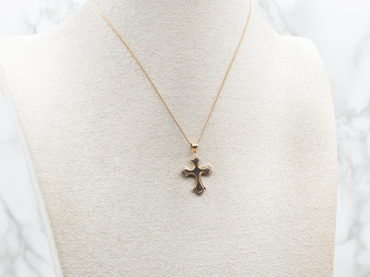 Yellow Gold Unisex Religious Cross Pendant