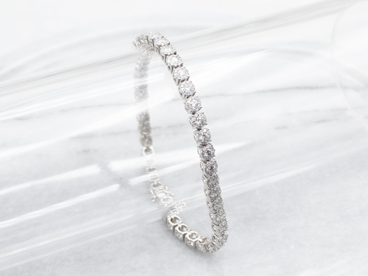 Diamond Cluster Link Tennis Bracelet