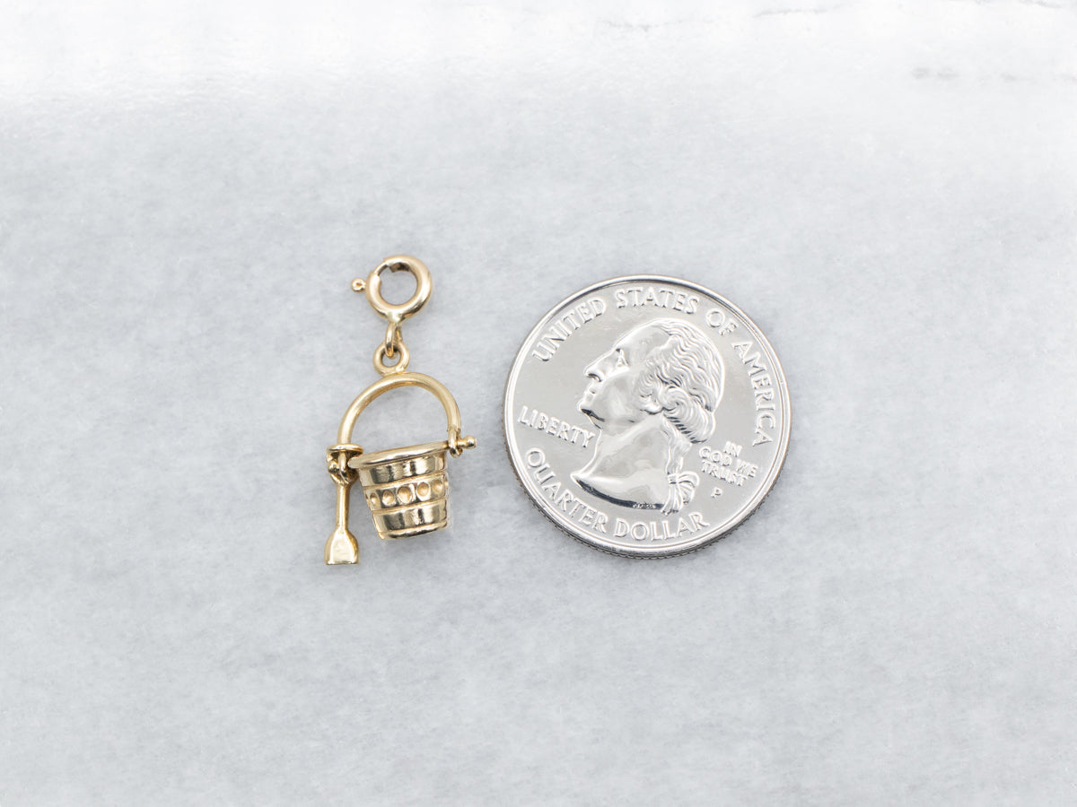 Gold Bucket and Shovel Charm