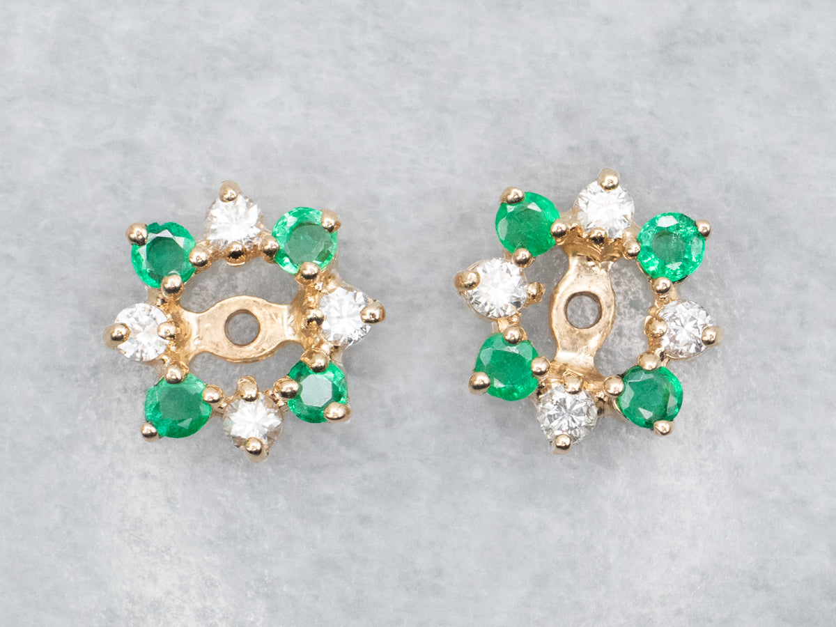 Emerald earring jackets for diamond studs shop