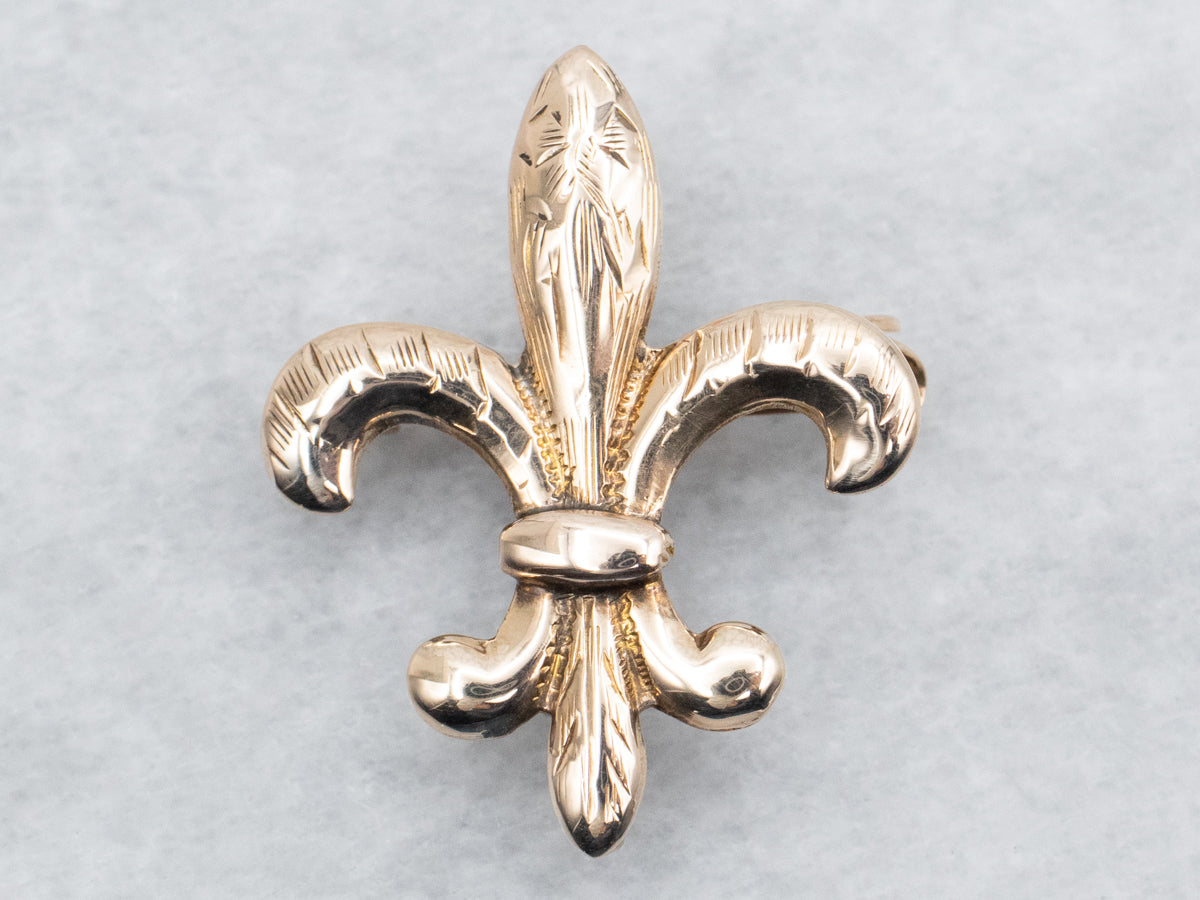 Fleur de Lis Gold Watch Pin