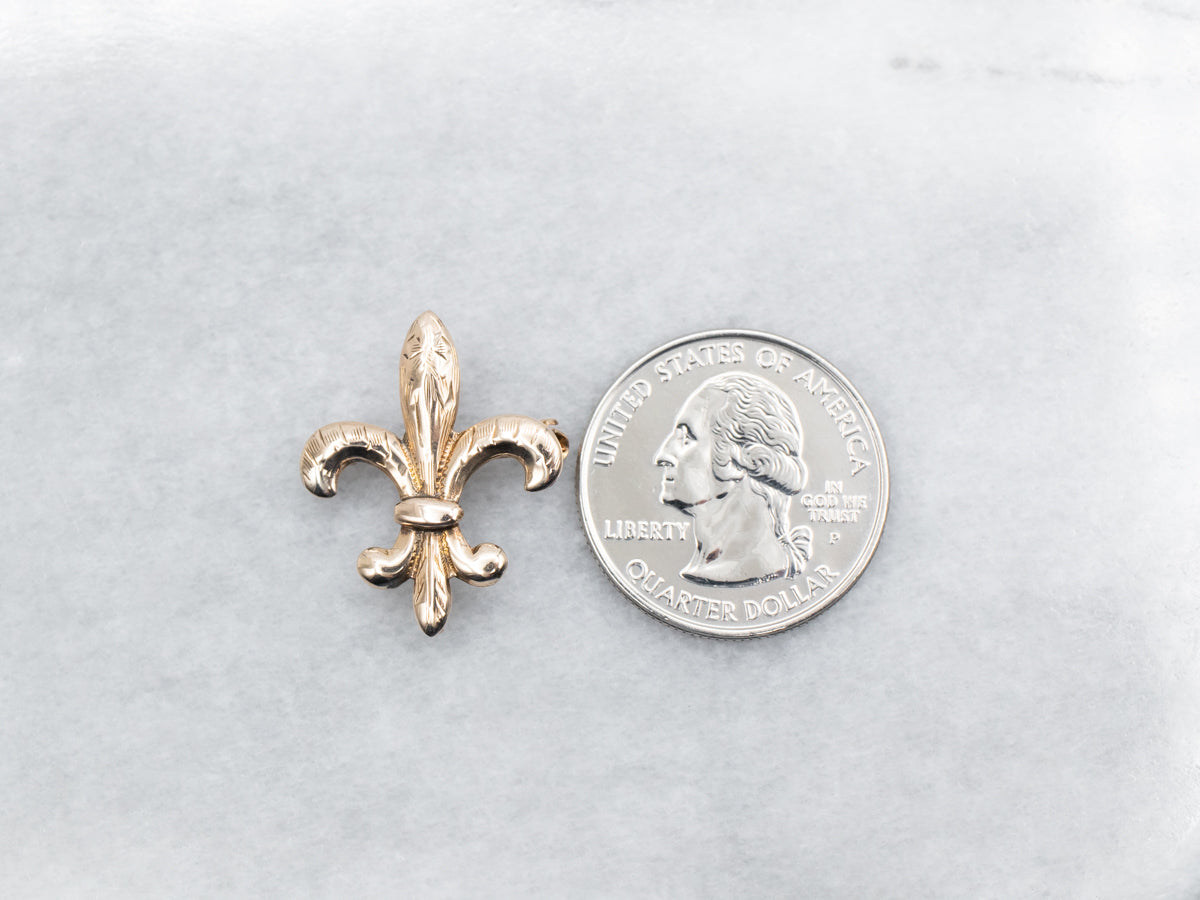 Fleur de Lis Gold Watch Pin