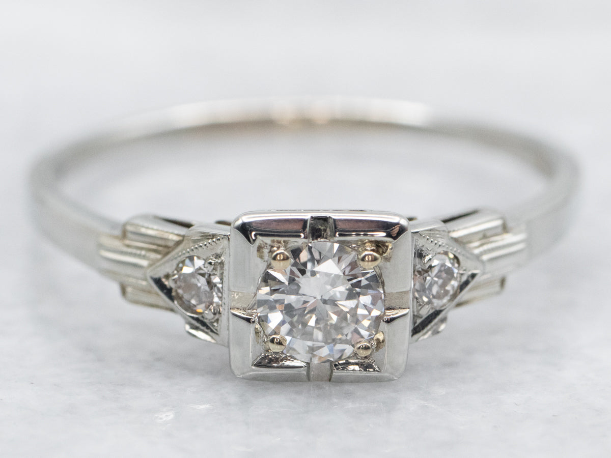 Late Art Deco Diamond Engagement Ring