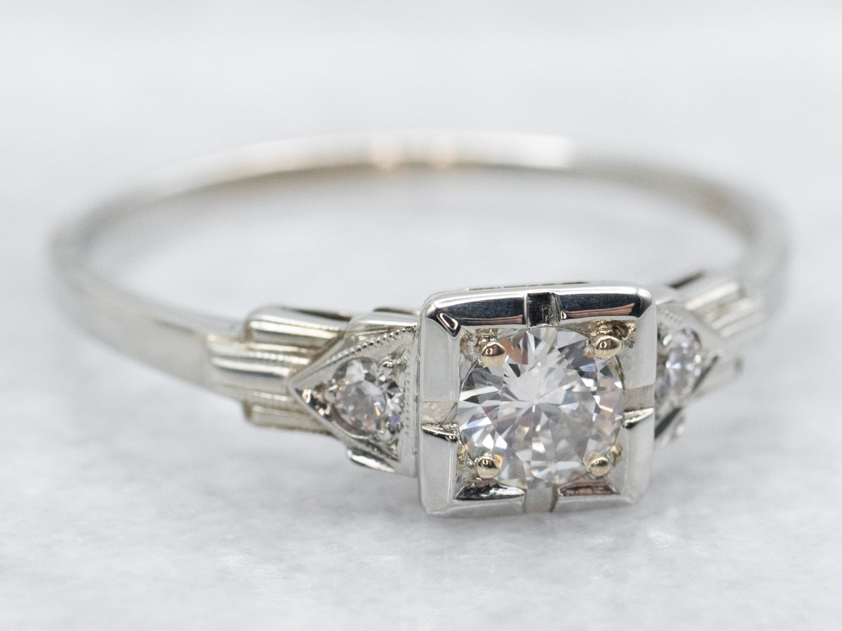 Late Art Deco Diamond Engagement Ring