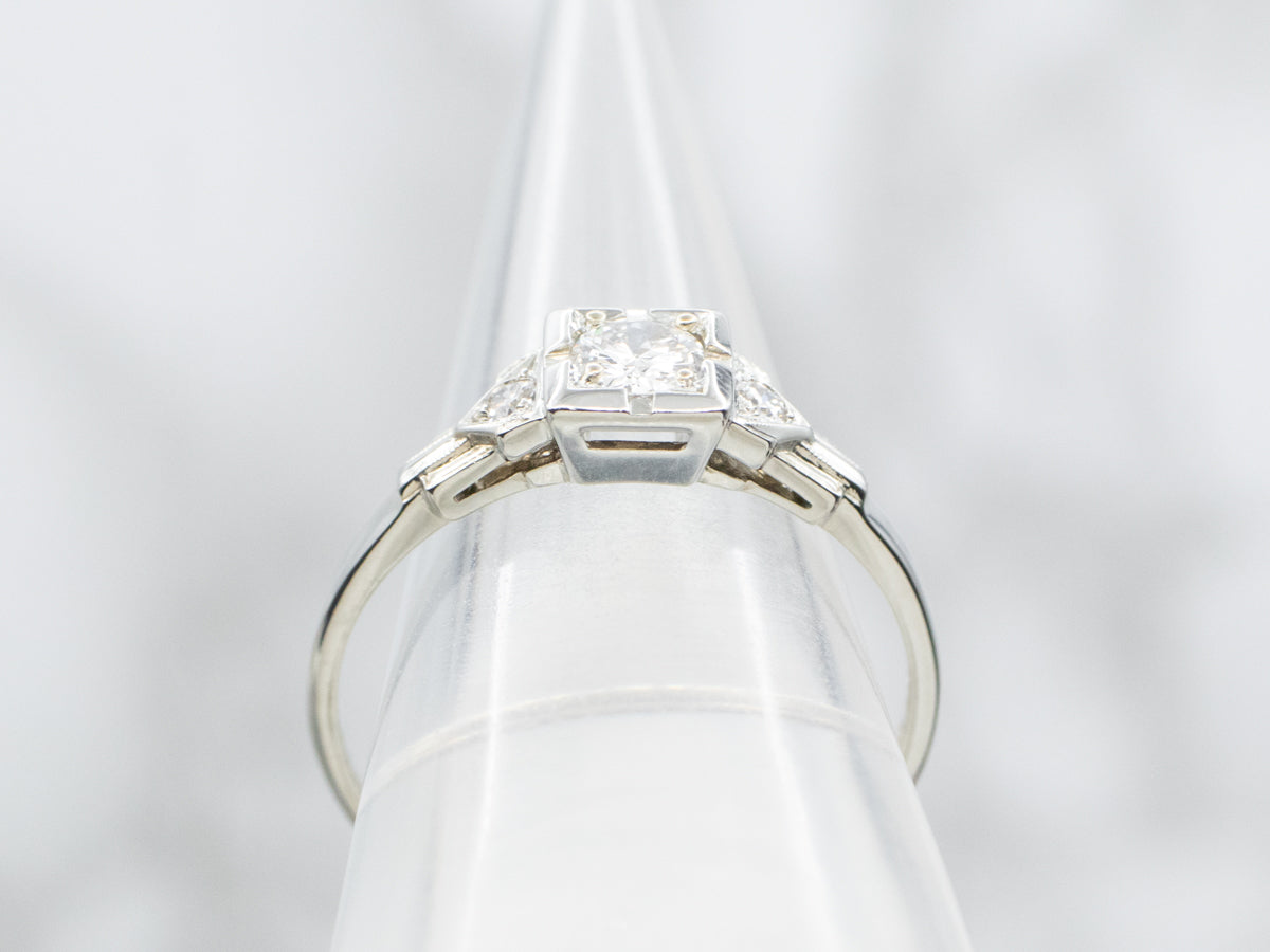 Late Art Deco Diamond Engagement Ring