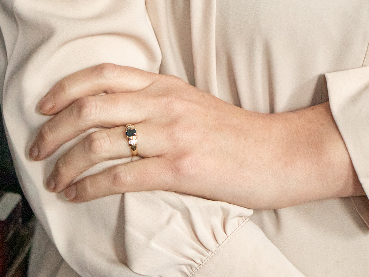 Fine Sapphire and Diamond Engagement Ring