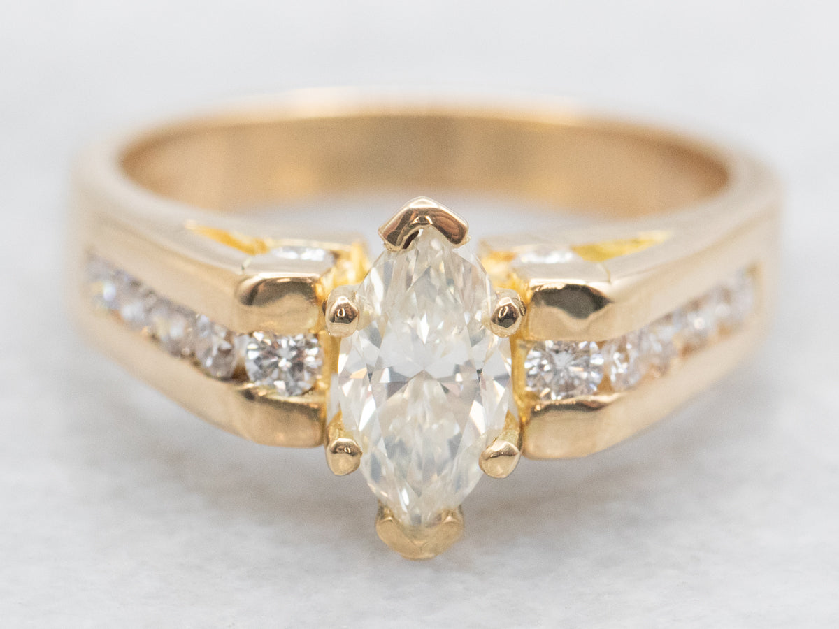 Marquise Cut Modern Diamond Engagement Ring