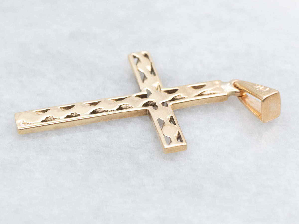 Twisted Openwork Cross Pendant