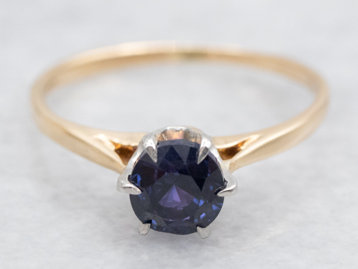 Purple Sapphire Solitaire Engagement Ring