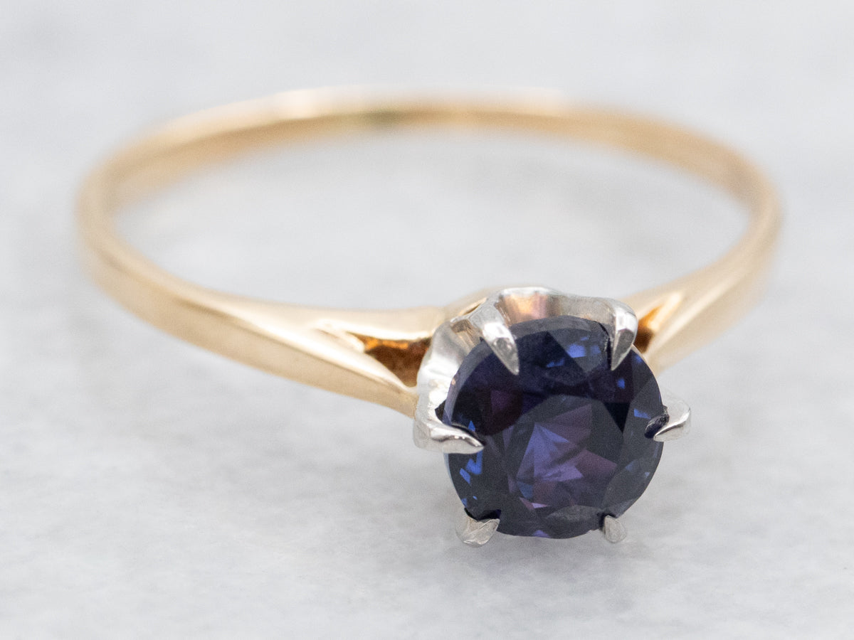 Purple Sapphire Solitaire Engagement Ring