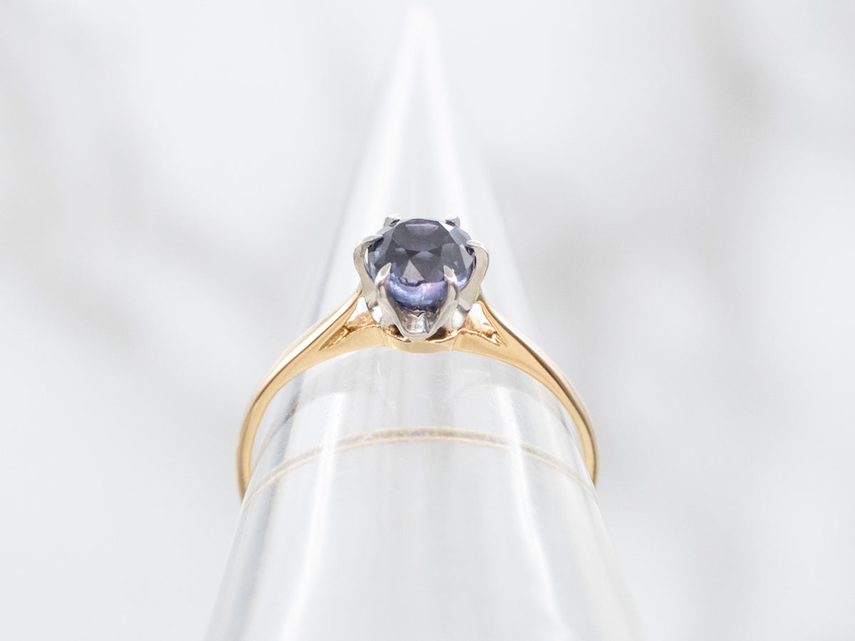 Purple Sapphire Solitaire Engagement Ring