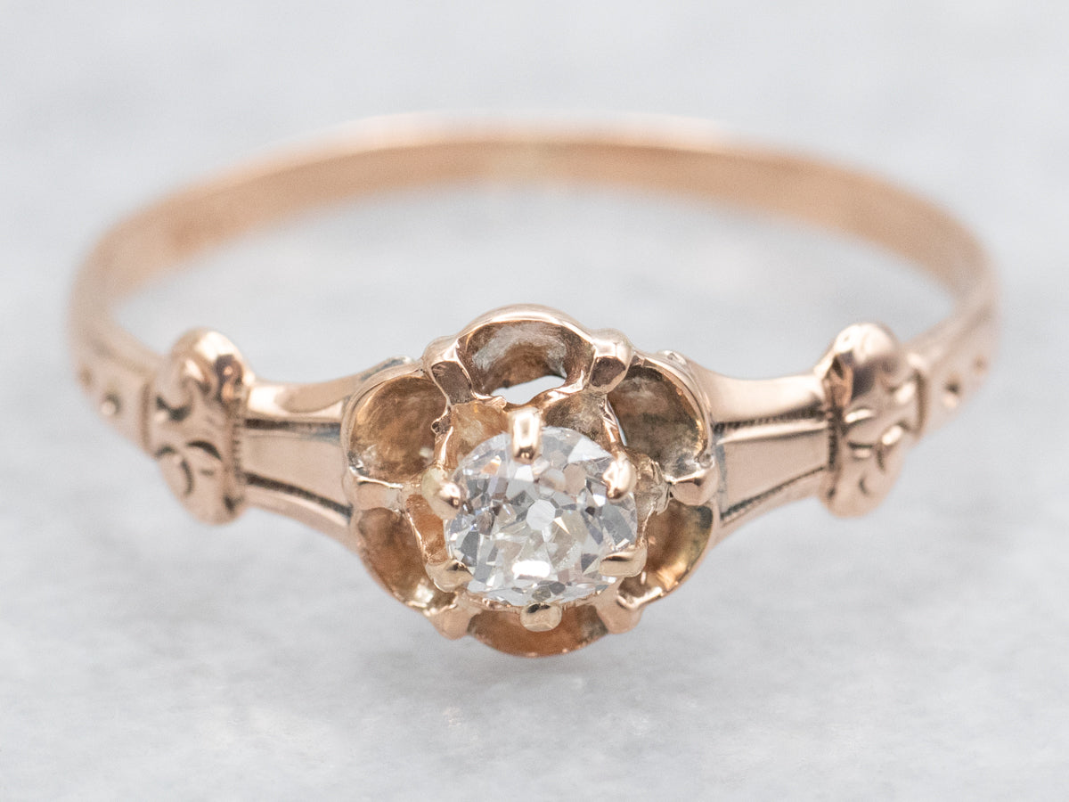 Victorian Diamond Solitaire Engagement Ring