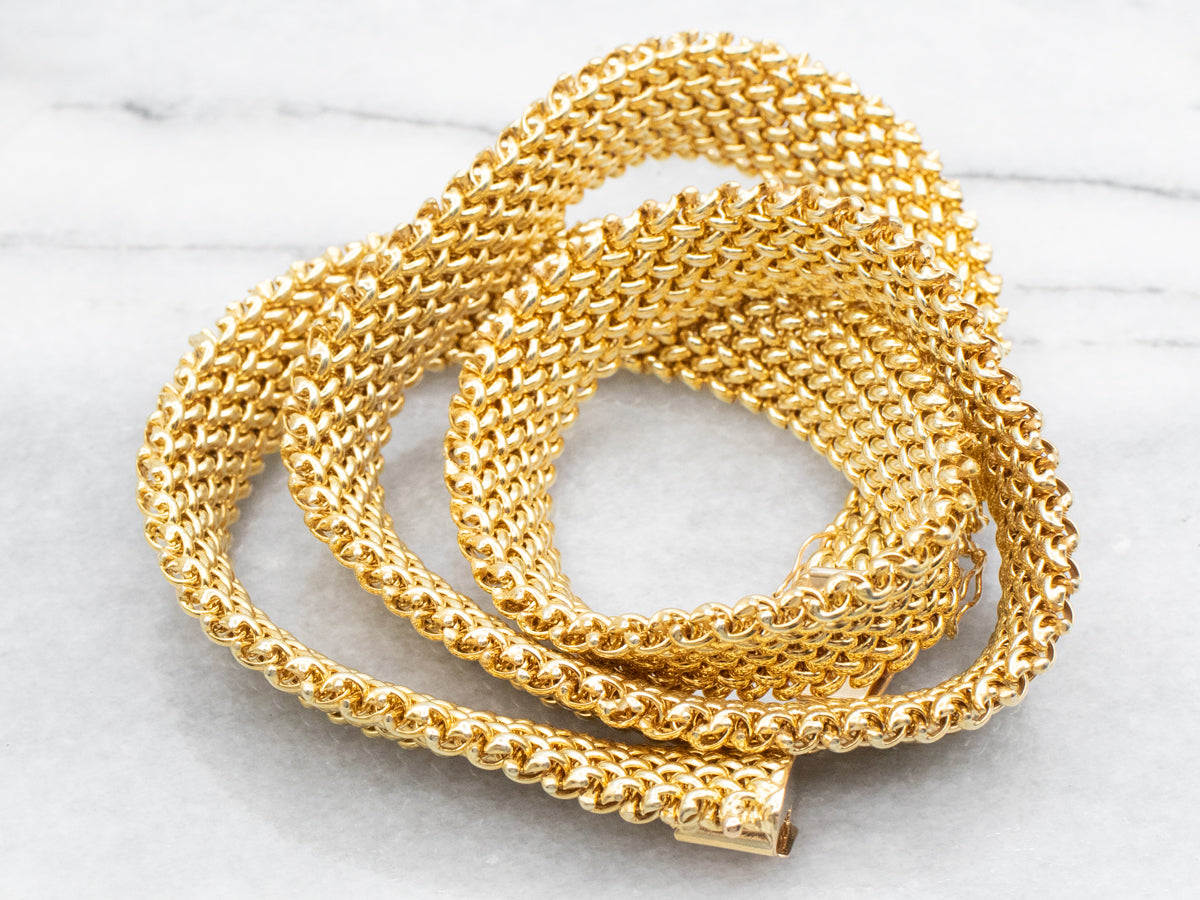 Wide Mesh Link Necklace