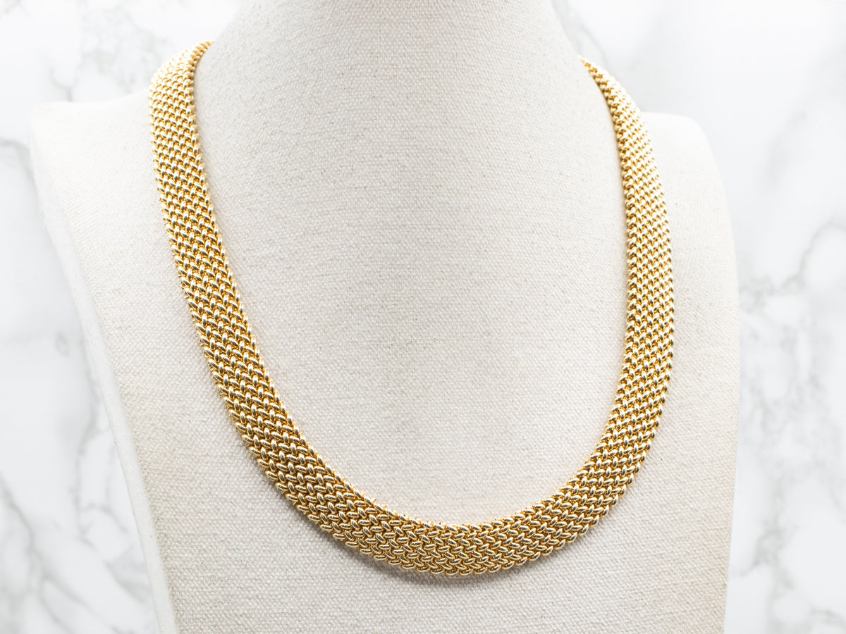 Wide Mesh Link Necklace