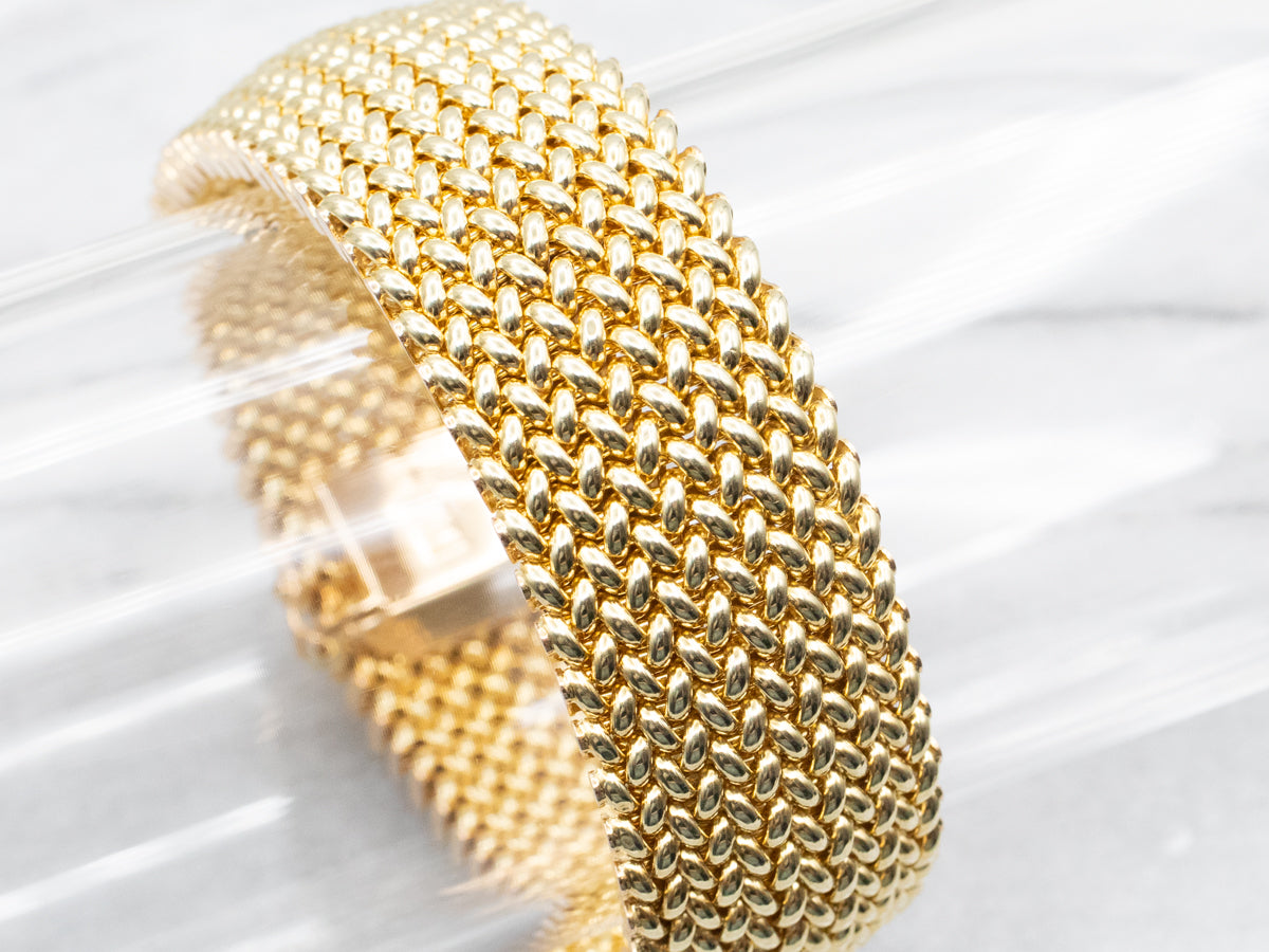 Wide Mesh Link Bracelet