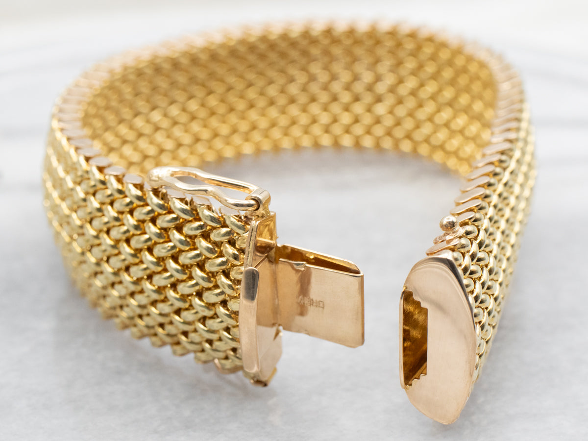 Wide Mesh Link Bracelet