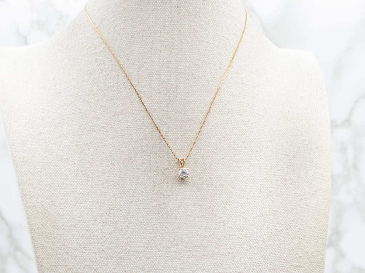 Four Prong Diamond Solitaire Pendant