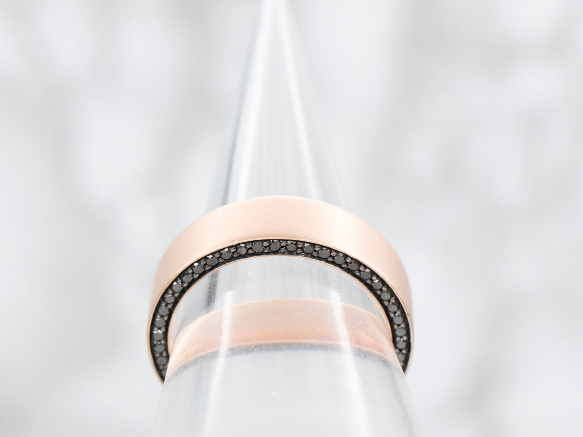 Rose Gold Black Diamond Band by Henri Daussi