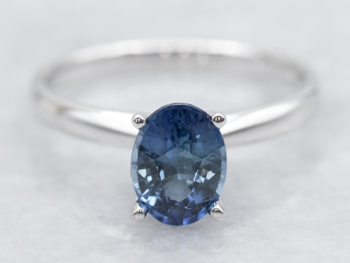 Sapphire Solitaire Engagement Ring