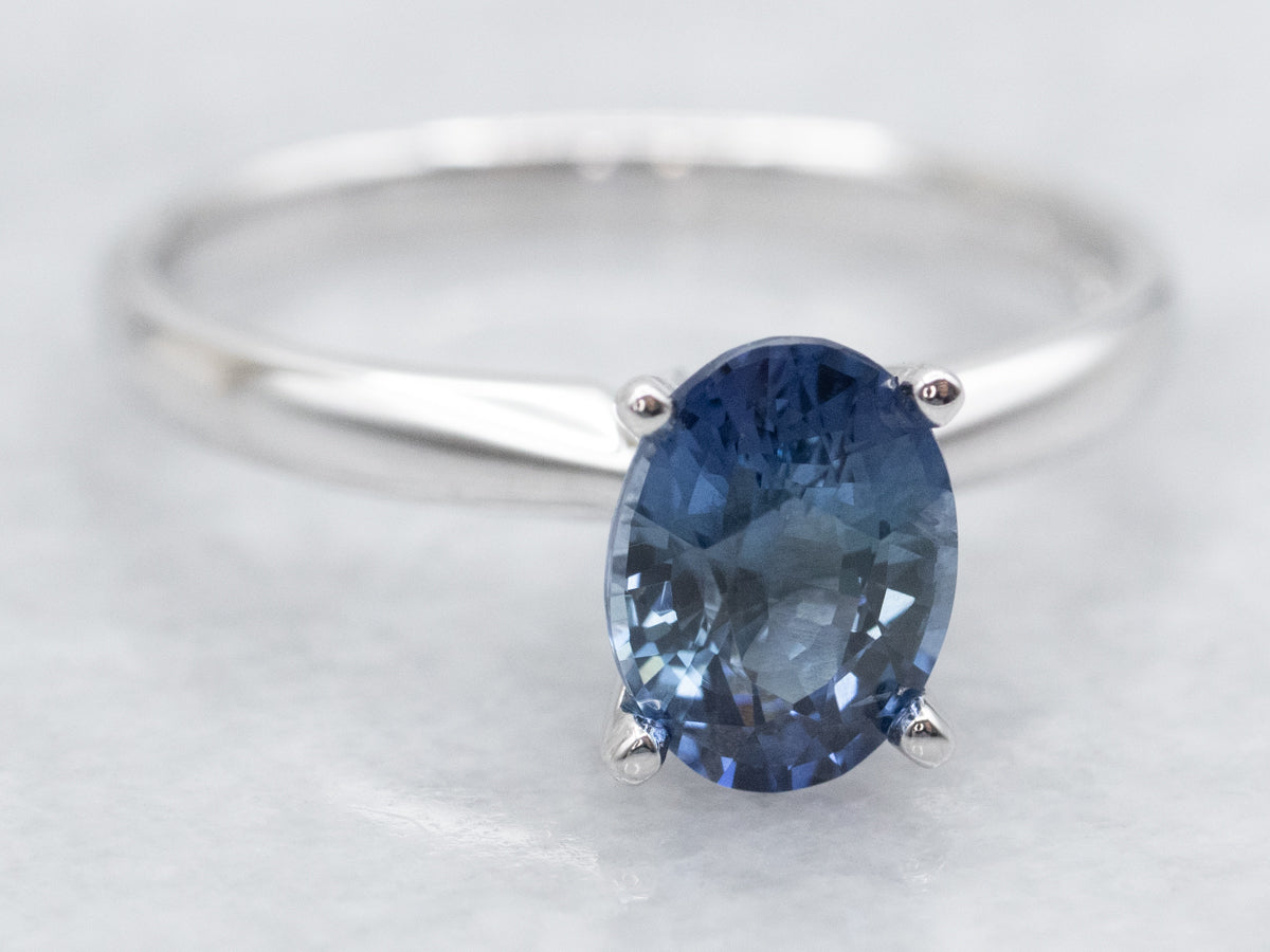 Sapphire Solitaire Engagement Ring