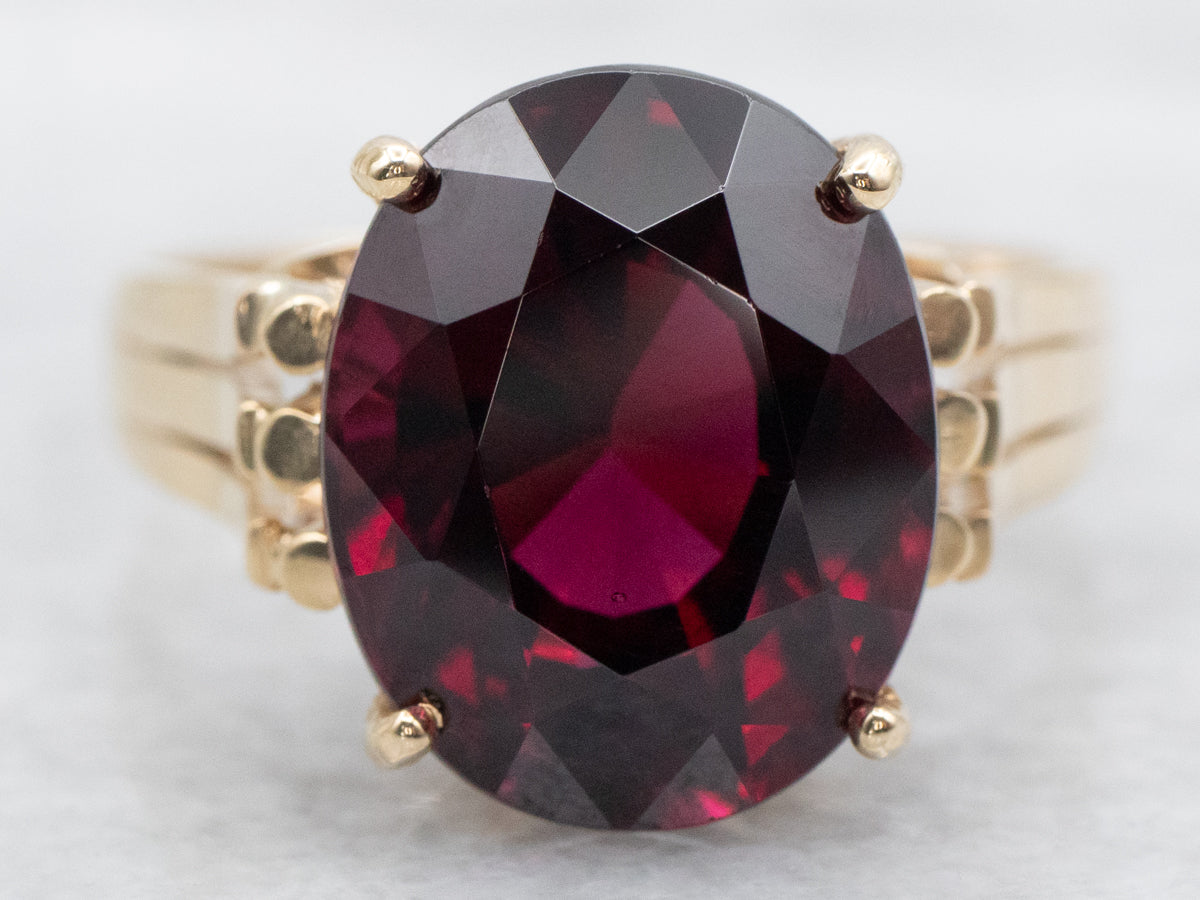 Rhodolite Garnet Solitaire Cocktail Ring