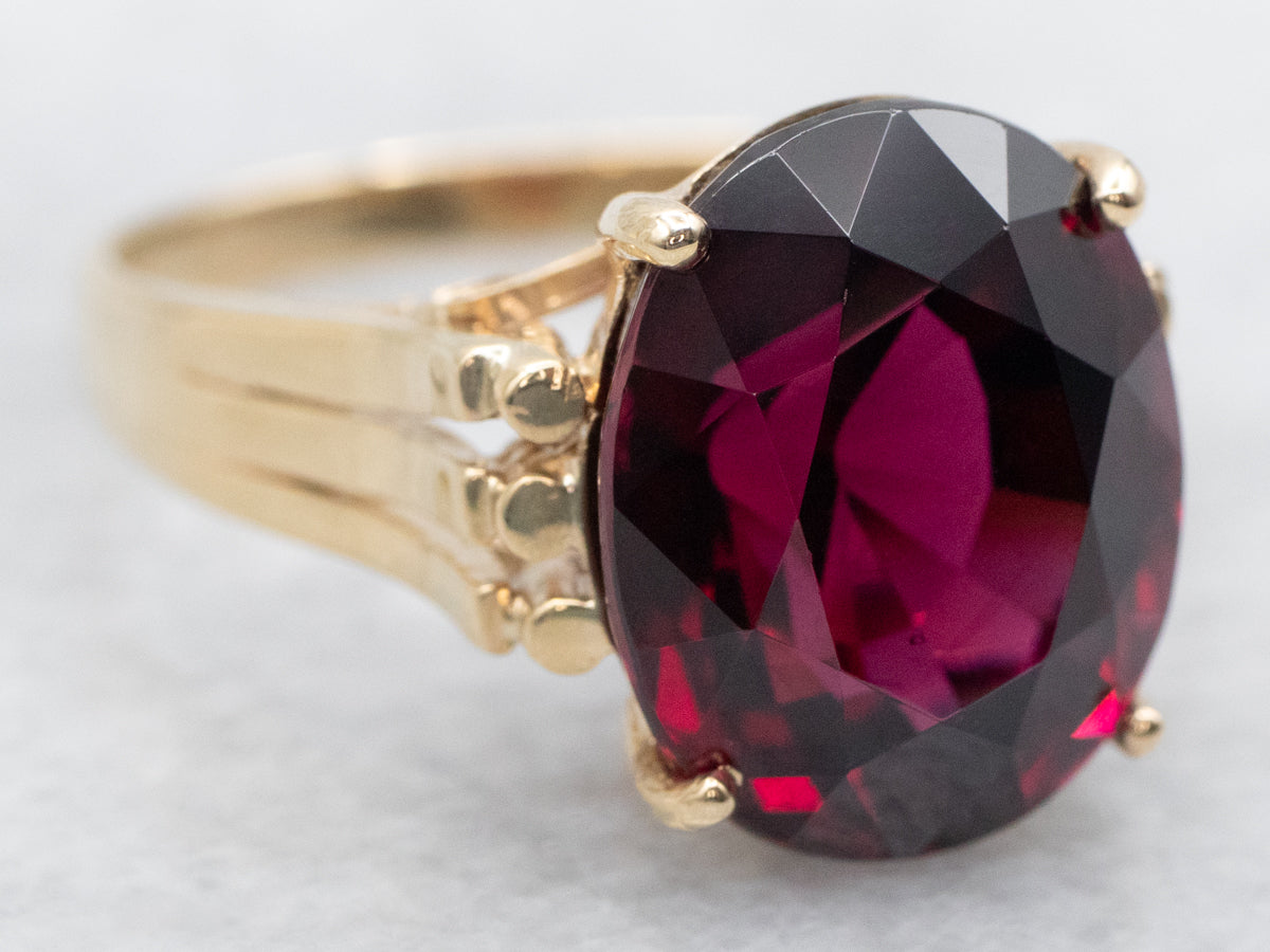 Rhodolite Garnet Solitaire Cocktail Ring