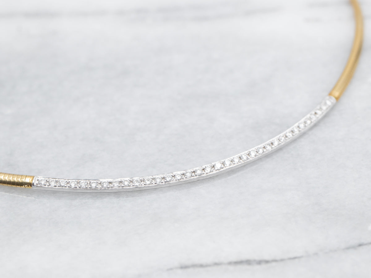 Sleek Diamond Omega Chain with Polished Finish