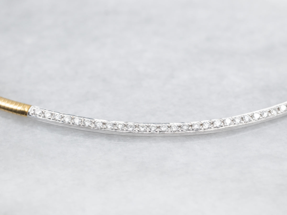 Sleek Diamond Omega Chain with Polished Finish