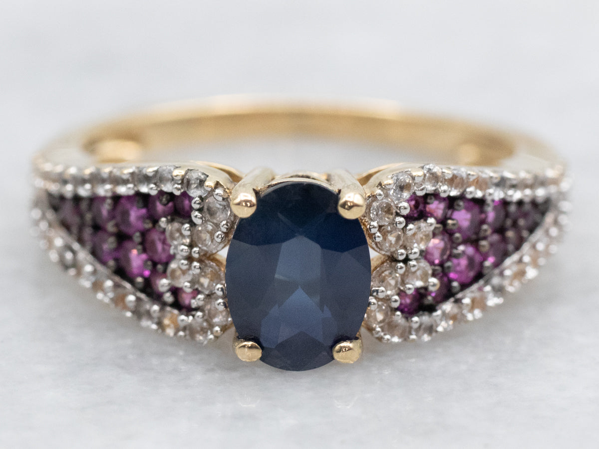 Sweetheart Sapphire Diamond and Pink Sapphire Ring