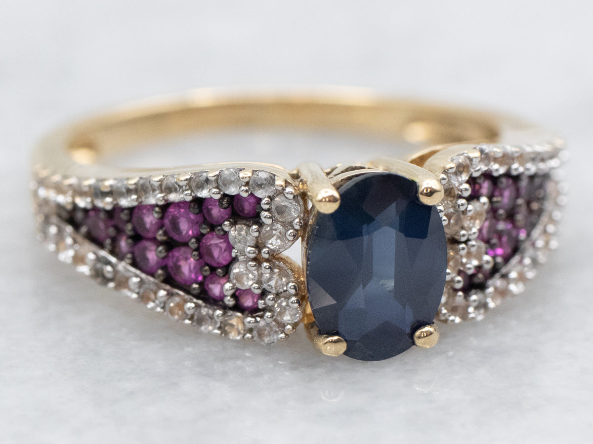 Sweetheart Sapphire Diamond and Pink Sapphire Ring