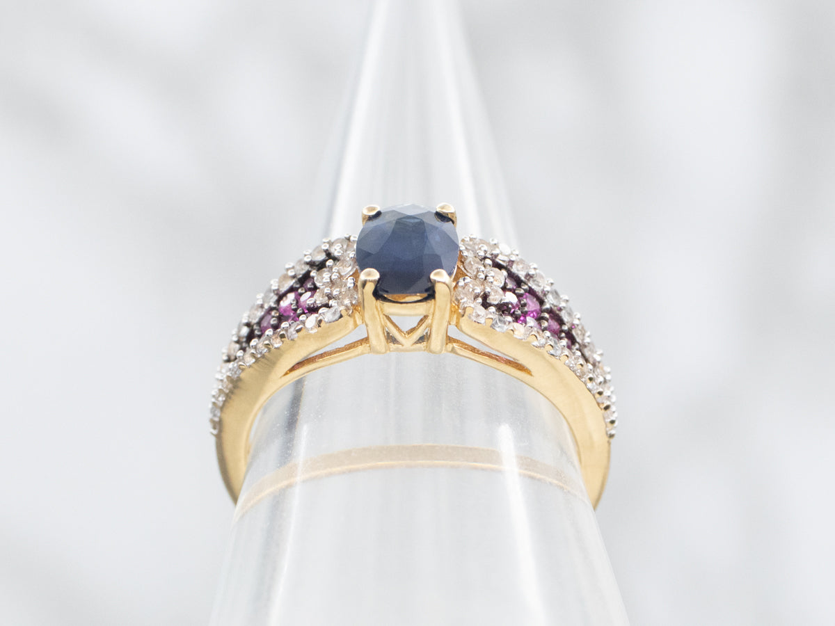 Sweetheart Sapphire Diamond and Pink Sapphire Ring