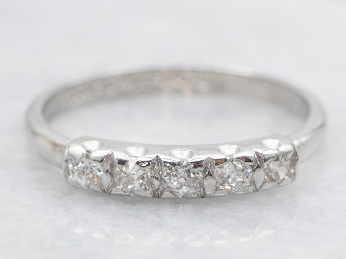 Platinum Old Mine Cut Diamond Band