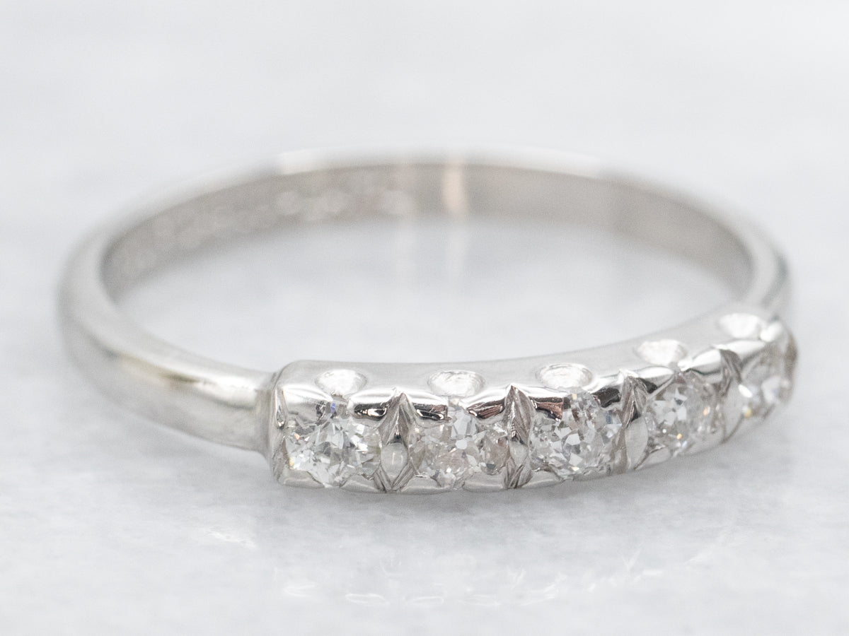 Platinum Old Mine Cut Diamond Band