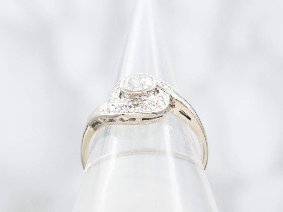 1950's Brilliant Diamond Bypass Engagement Ring