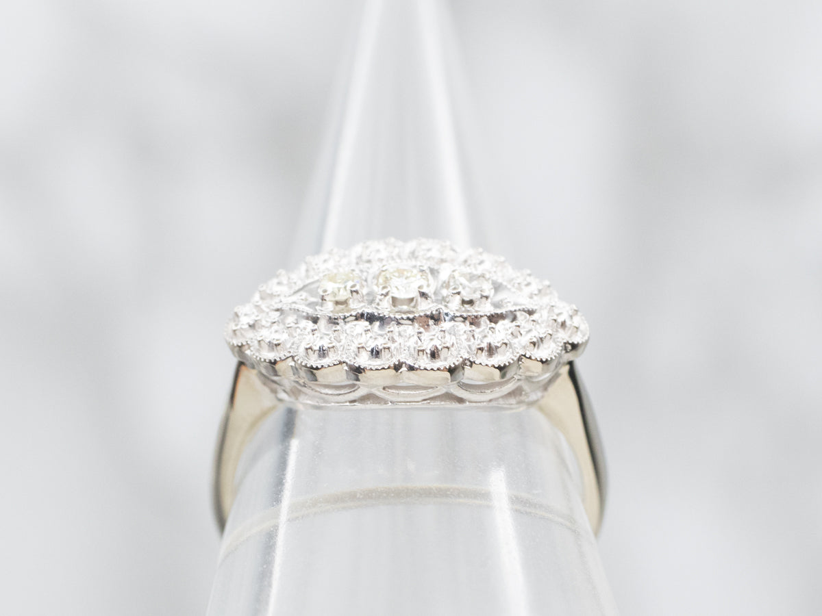 Feminine Diamond White Gold Anniversary Ring